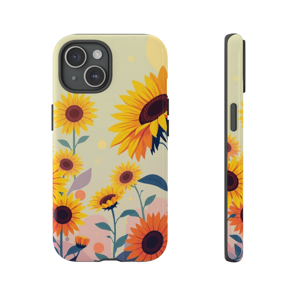 Modern Flat Sunflower Design Phone Case - Multicolor Phone Case - iPhone 15 / Glossy