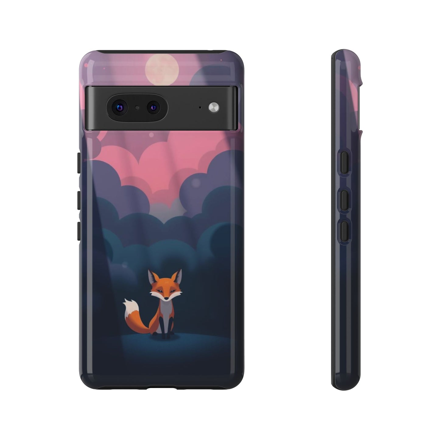 Google Pixel 7 / Glossy Phone Case - Moody Pop Art Fox Design Phone Case