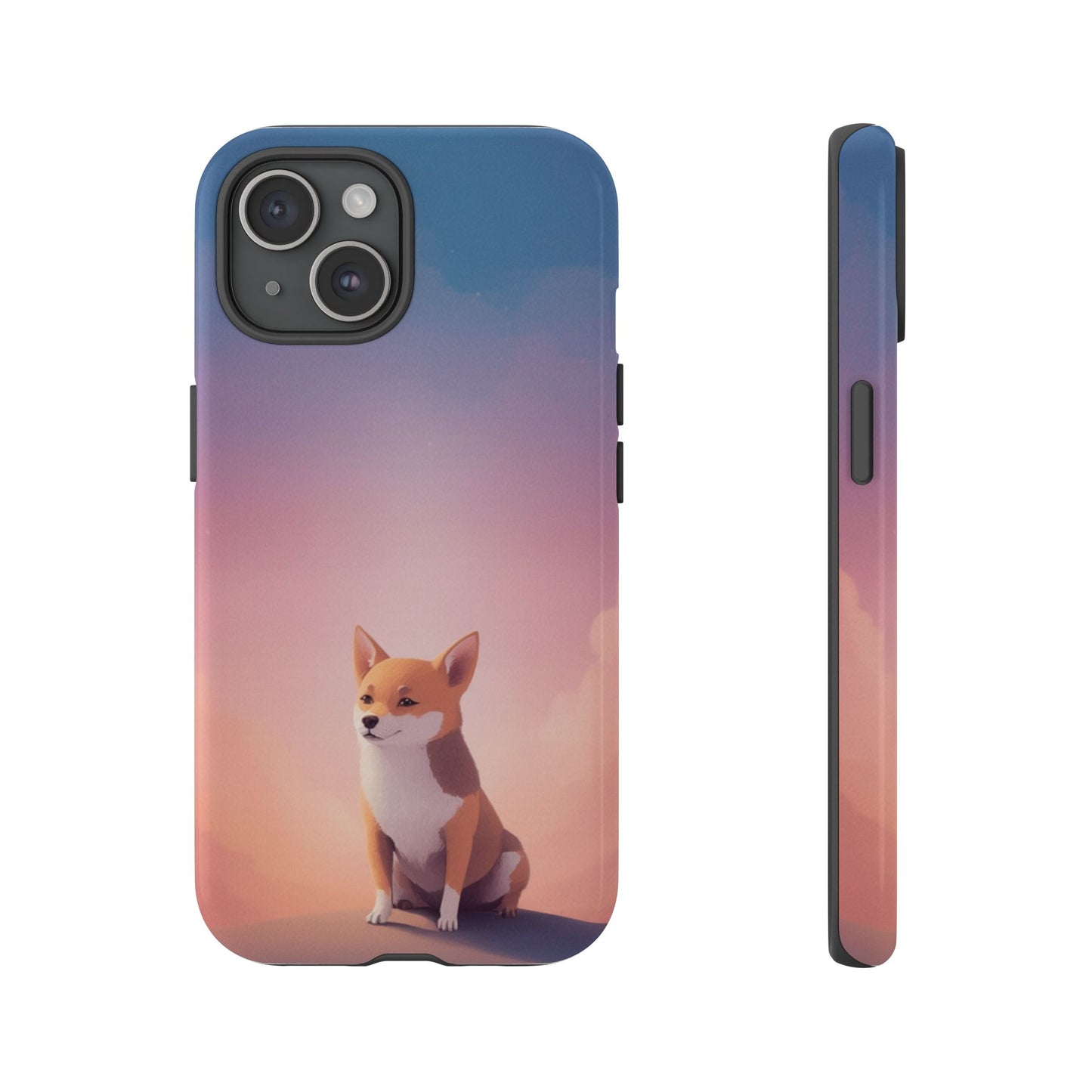 iPhone 15 / Glossy Phone Case - Cute Dog & Cloud Design ’Good Doggo’ Phone Case