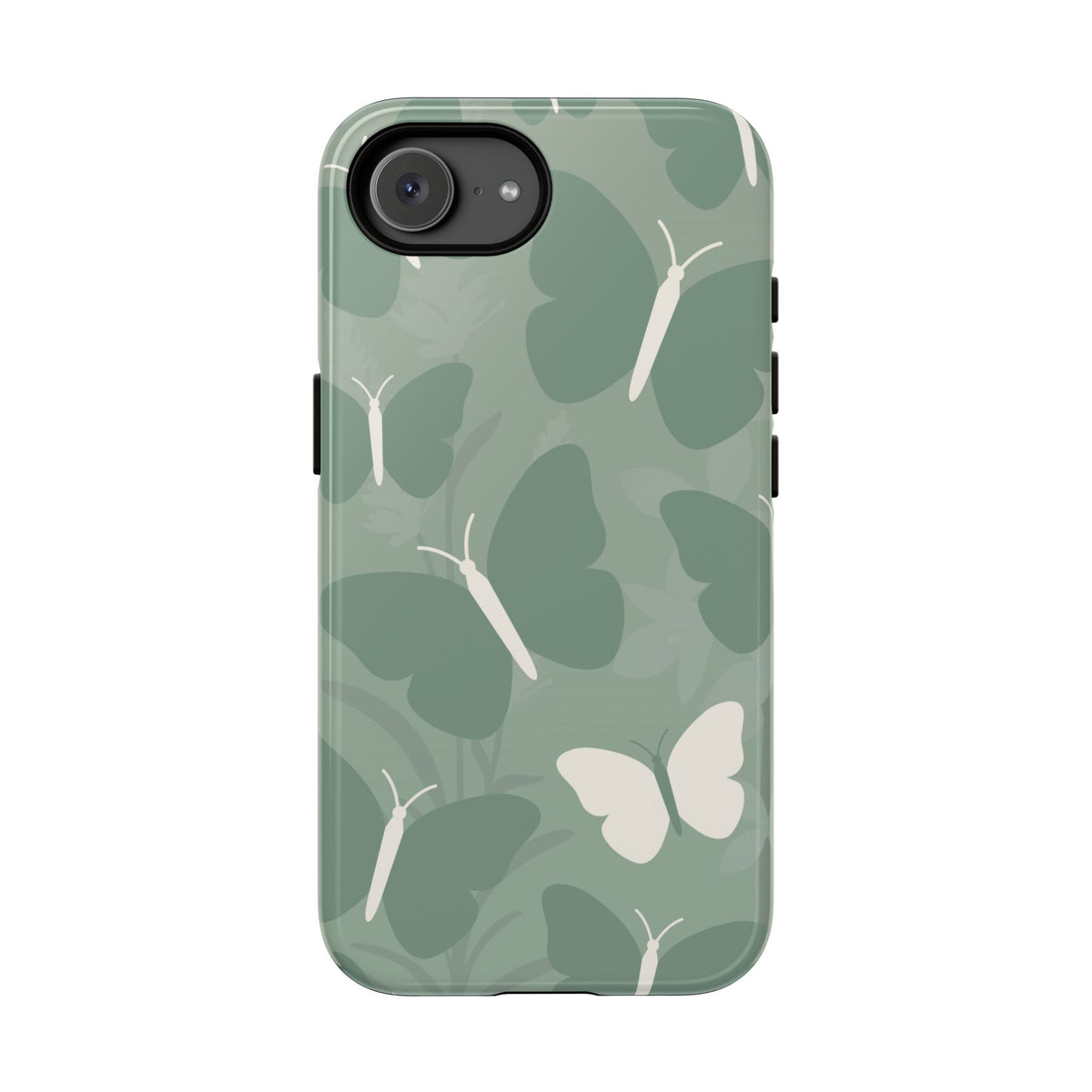 Minimalist Mint Green Butterfly Pattern Phone Case - Green Phone Case - iPhone 17e / Glossy