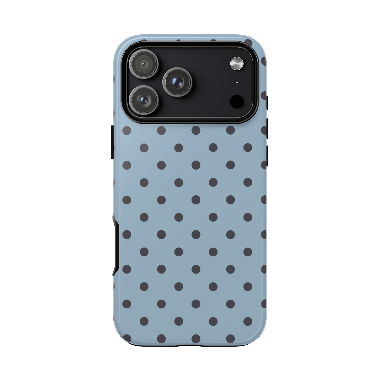 Light Blue with Dark Blue Dot Pattern Phone Case