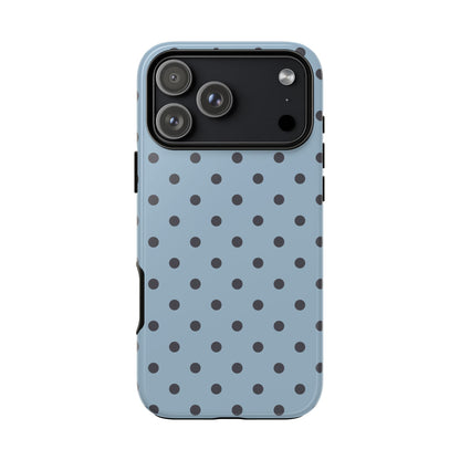 Light Blue with Dark Blue Dot Pattern Phone Case
