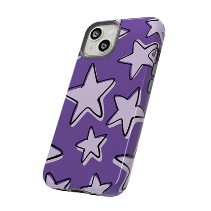 Violet Purple Doodle Star Phone Case