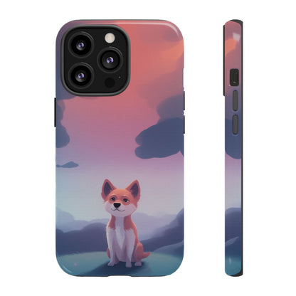 iPhone 13 Pro / Glossy Phone Case - Cute Dog & Cloud Design Phone Case