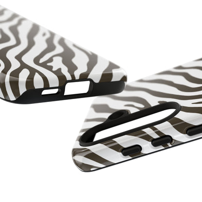 Stylish Mocha Zebra Print Phone Case