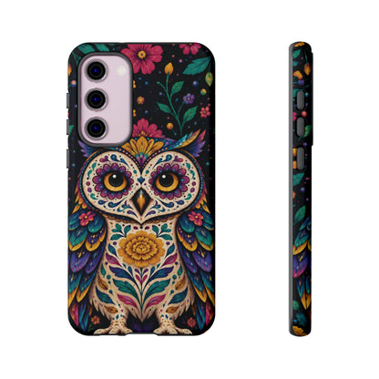 Vibrant Purple and Teal Calavera Owl Phone Case - Multicolor Phone Case - Samsung Galaxy S23 Plus / Glossy