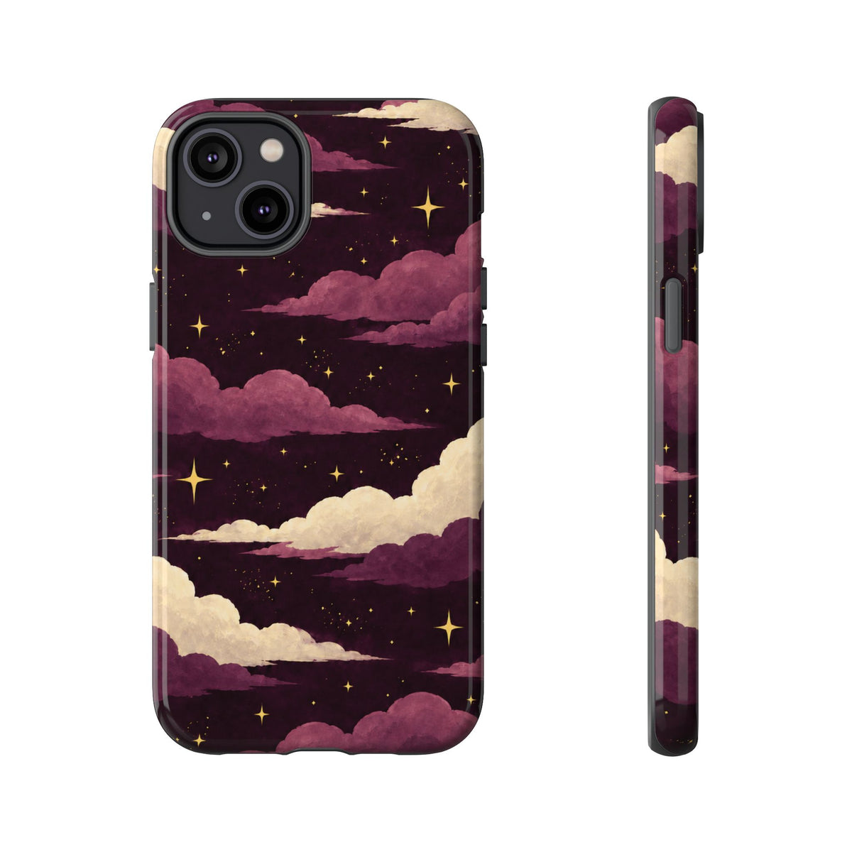 Illustrated Plum Clouds & Stars Phone Case