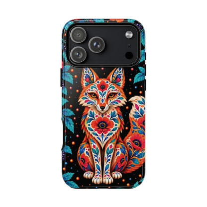 Vibrant Orange and Turquoise Calavera Fox Phone Case - Multicolor Phone Case - iPhone 17 Pro Max / Glossy