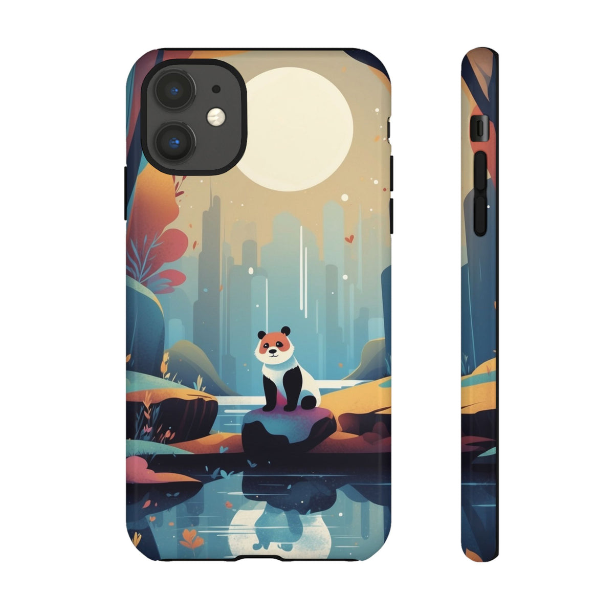 Stylised Panda Design Phone Case - Multicolor Phone Case - iPhone 11 / Glossy