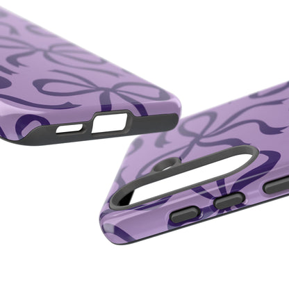 Bold Lilac and Deep Purple Bow Pattern Phone Case