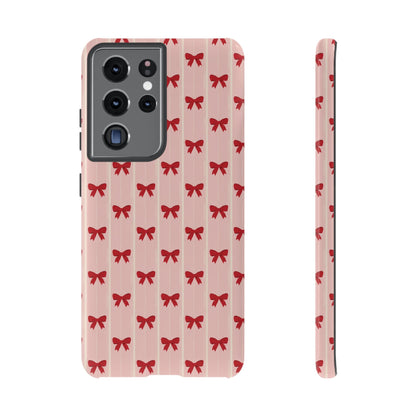 Retro Cherry Red Bow Pattern Phone Case
