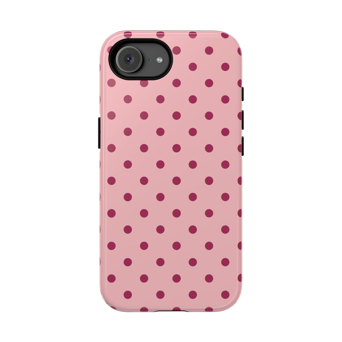 Pink with Red Dot Pattern Phone Case - Pink Phone Case - iPhone 17e / Glossy