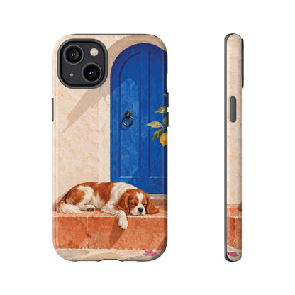 Cavalier King Charles Spaniel Blue Door Siesta Phone Case - Multicolor Phone Case - iPhone 14 Plus / Glossy