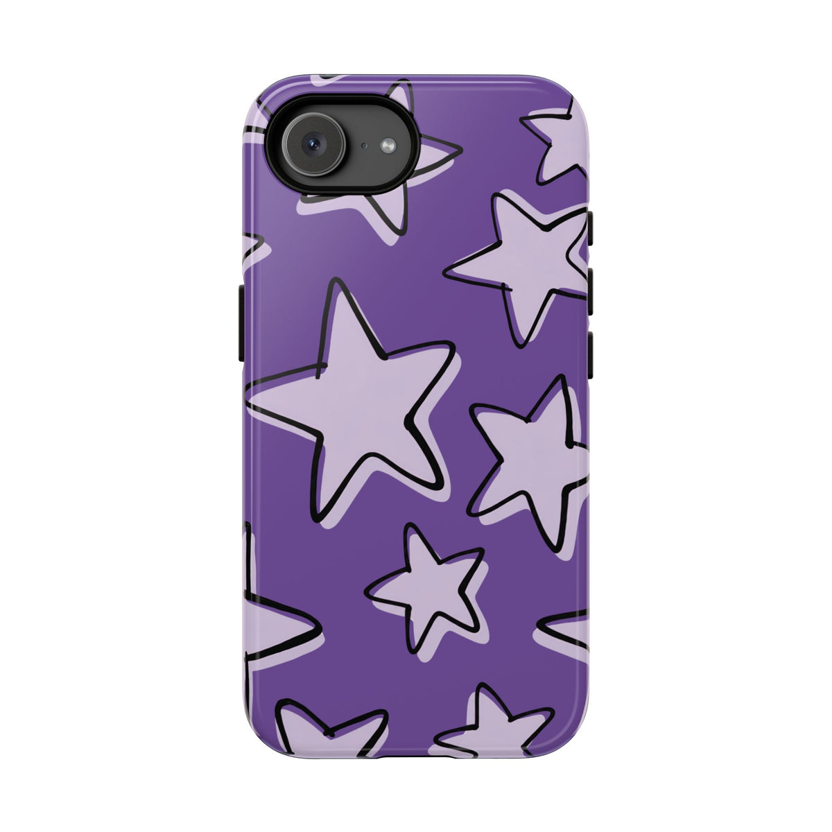 Violet Purple Doodle Star Phone Case - Purple Phone Case - iPhone 17e / Glossy