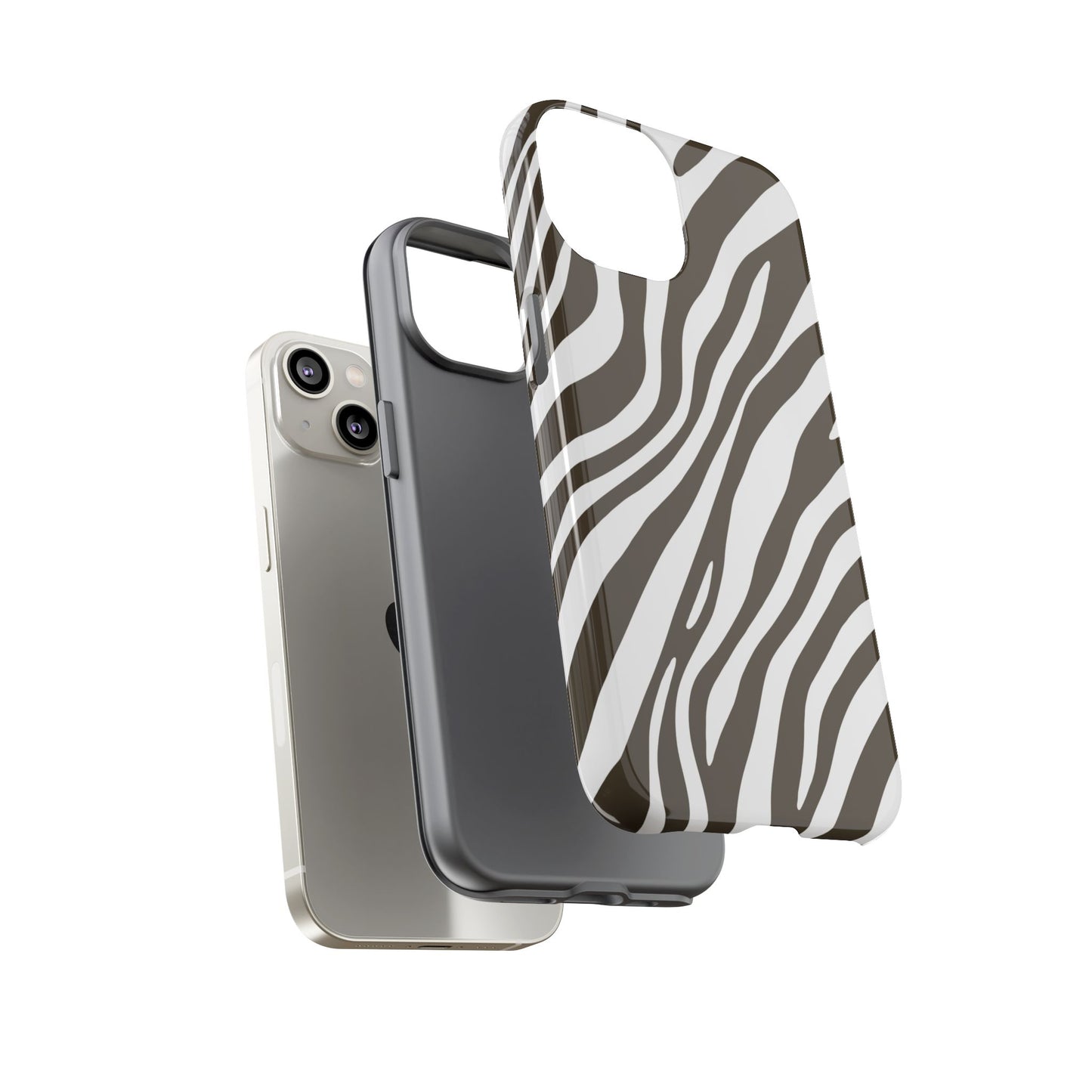 Modern Mocha Zebra Print Phone Case