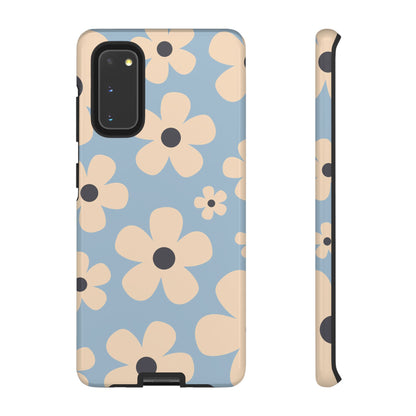 Cute Light Blue & Cream Daisy Pattern Phone Case - Blue Phone Case - Samsung Galaxy S20 / Glossy