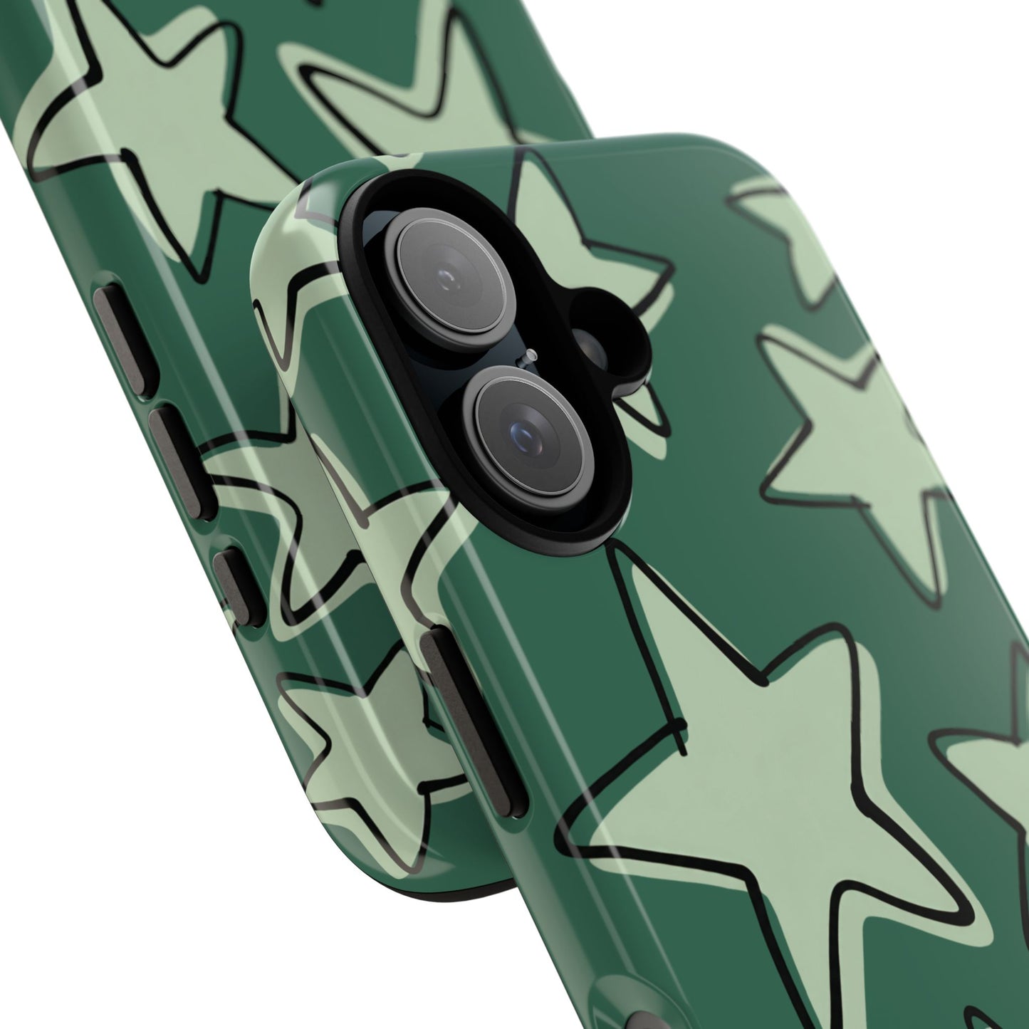Forest Green Doodle Star Phone Case