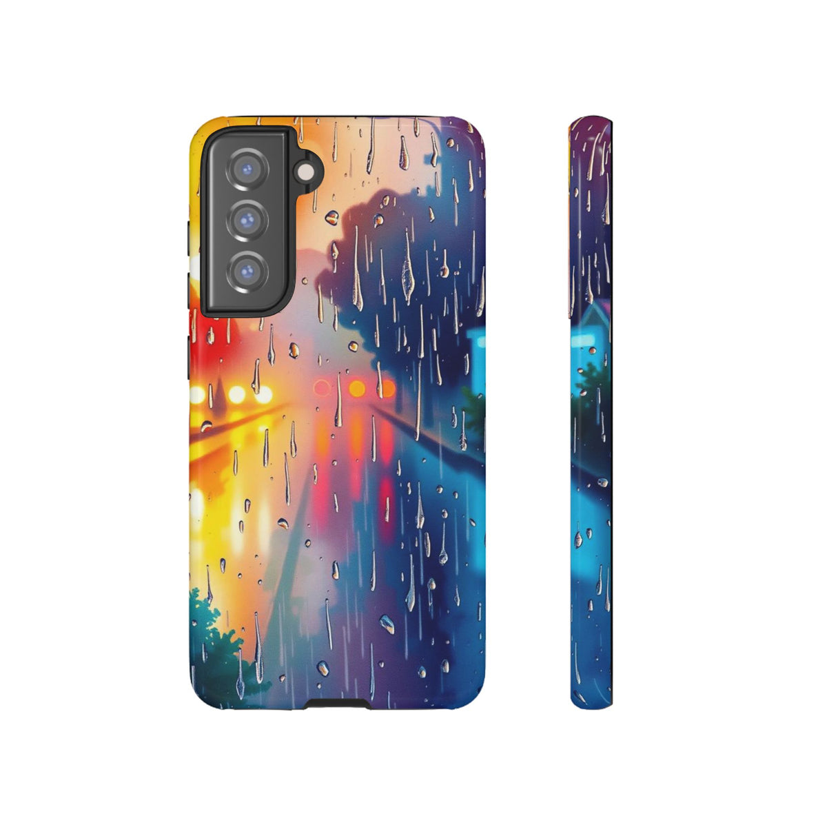 Electric Rain Watercolour Design Phone Case - Multicolor Phone Case - Samsung Galaxy S21 FE / Glossy