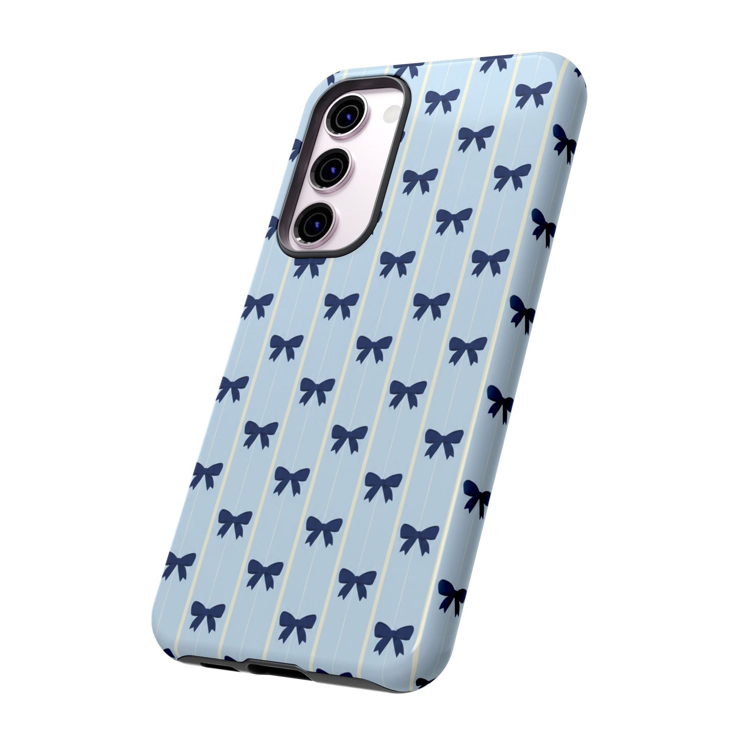 Retro Navy Blue Bow Pattern Phone Case