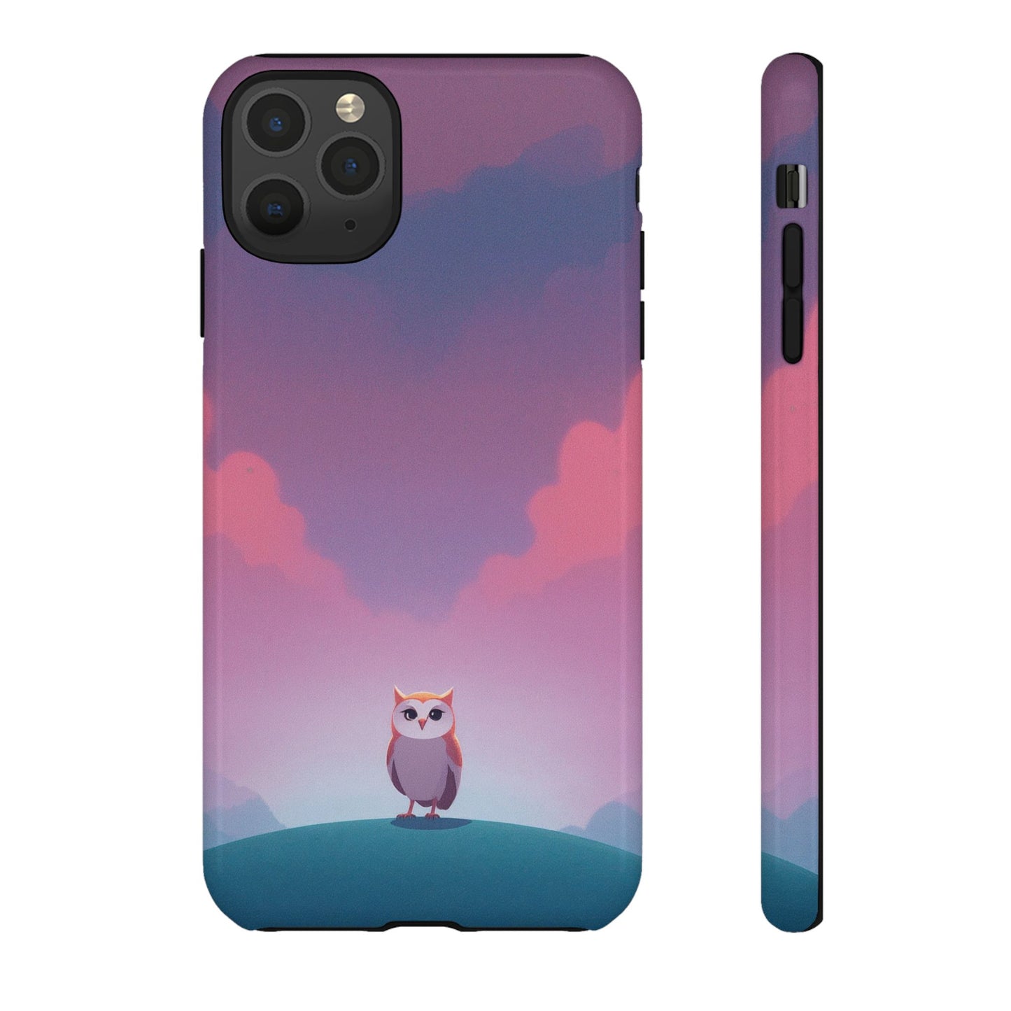 iPhone 11 Pro Max / Glossy Phone Case - Watercolour Owl & Cloud Design Phone Case