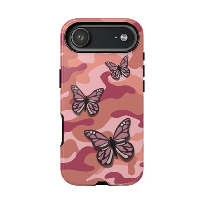 iPhone 17 Air / Glossy Phone Case - Pink Butterfly Camo Phone Case