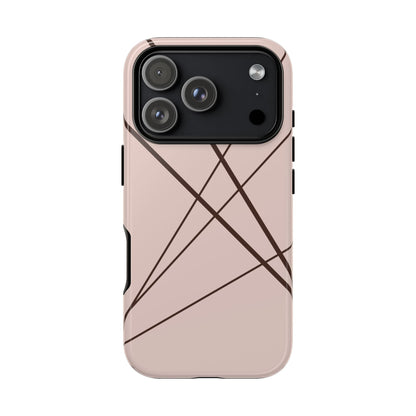 Abstract Pink with Brown Lines Phone Case - Pink Phone Case - iPhone 17 Pro / Glossy
