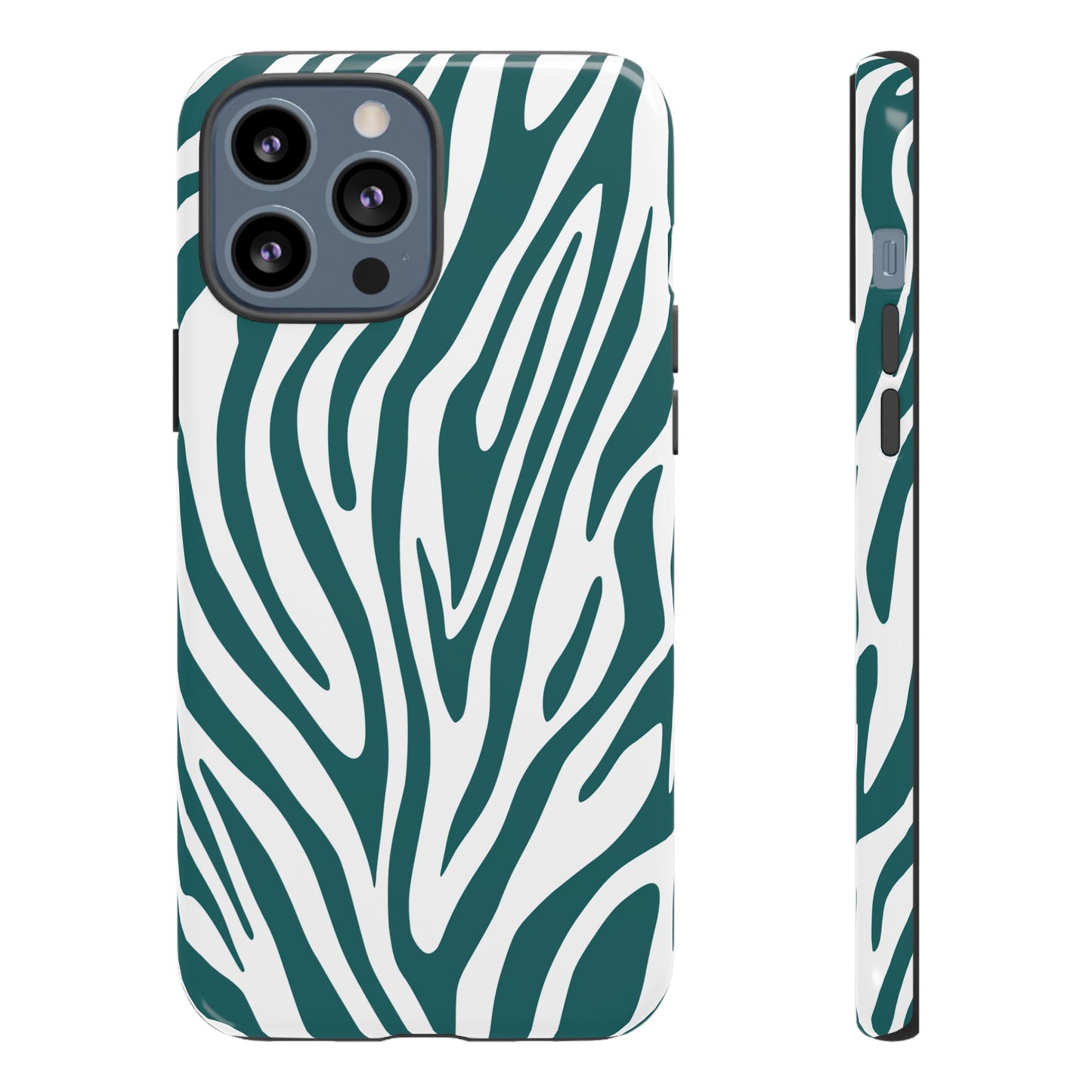 Graphic Teal Tiger Print Phone Case
