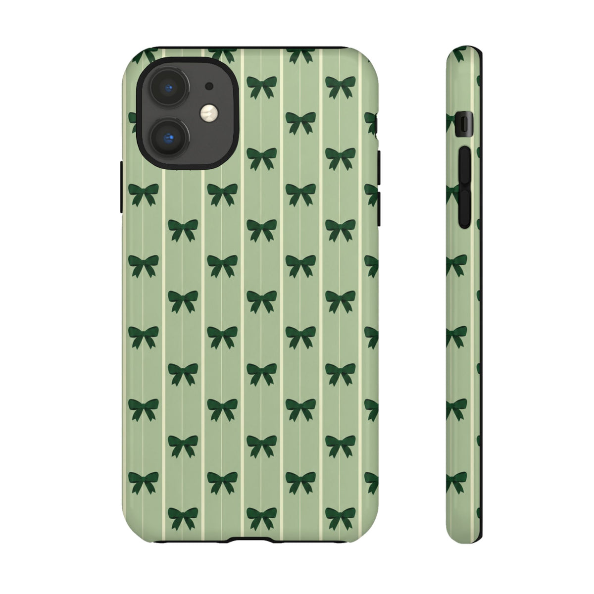 Retro Forest Green Bow Pattern Phone Case