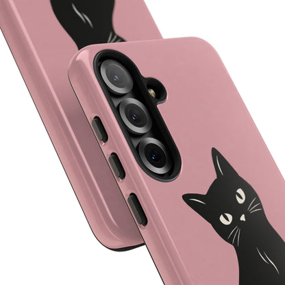 Minimalist Blush Pink & Black Cat Phone Case