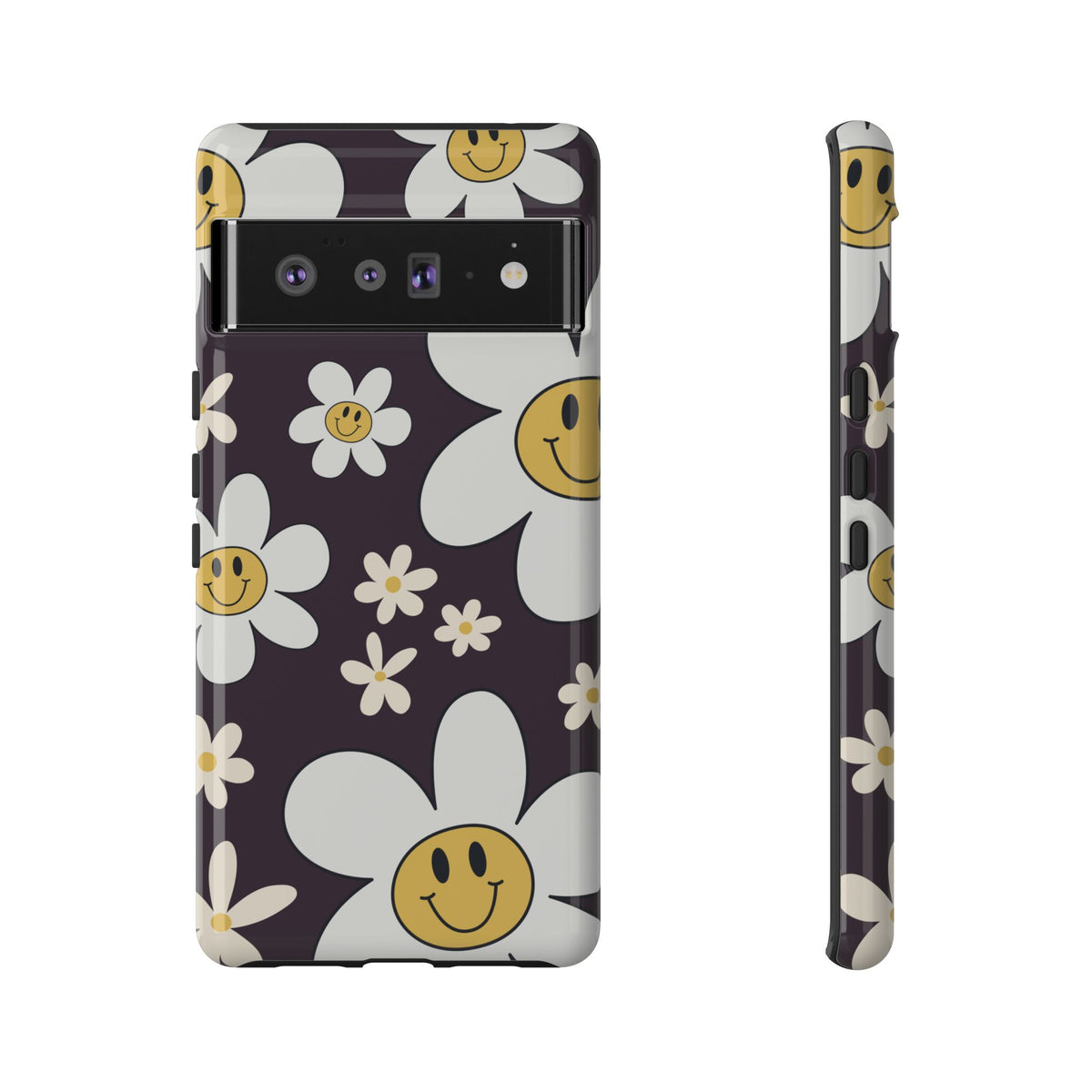 Fun Retro Daisy Pattern with Purple Background Phone Case - Purple Phone Case - Google Pixel 6 Pro / Glossy