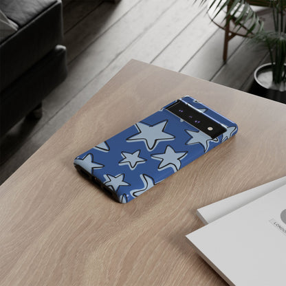 Cobalt Blue Doodle Star Phone Case