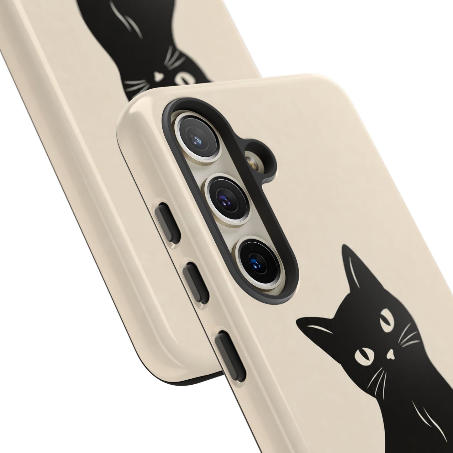 Minimalist Cream & Black Cat Phone Case