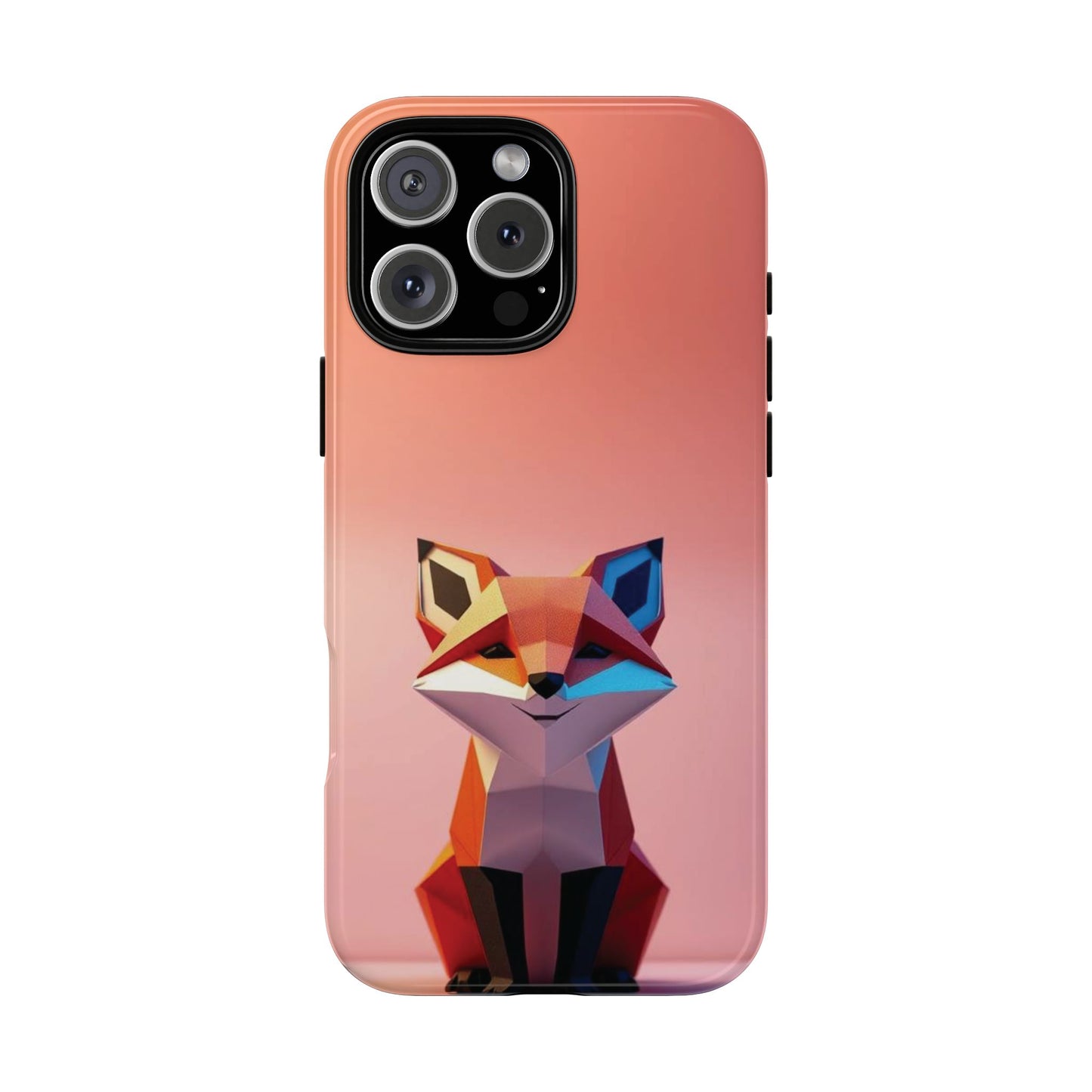 iPhone 16 Pro Max / Glossy Phone Case - Origami Fox Design Phone Case