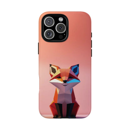 iPhone 16 Pro Max / Glossy Phone Case - Origami Fox Design Phone Case