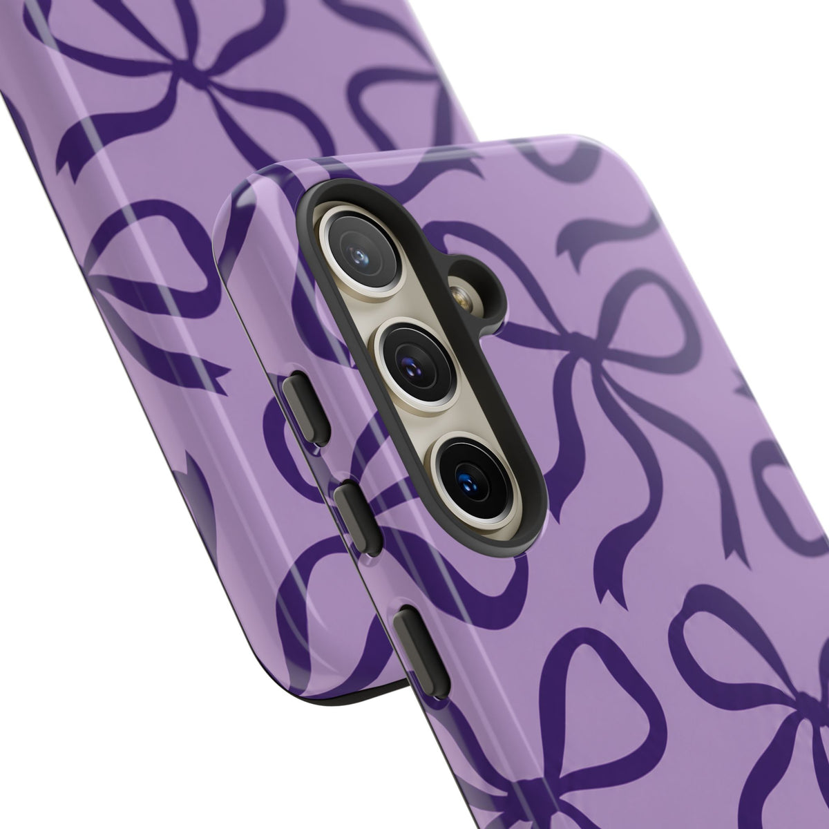 Bold Lilac and Deep Purple Bow Pattern Phone Case