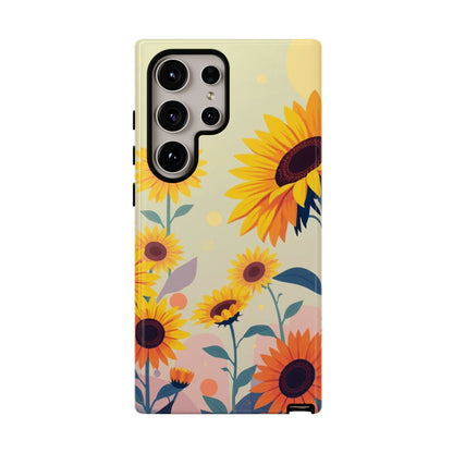 Modern Flat Sunflower Design Phone Case - Multicolor Phone Case - Samsung Galaxy S24 Ultra / Glossy