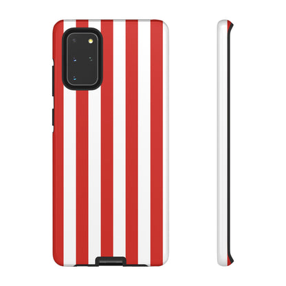 Samsung Galaxy S20+ / Glossy Phone Case - Simple Dark Orange & White Stripe Pattern Phone Case
