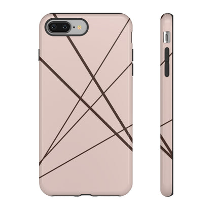 Abstract Pink with Brown Lines Phone Case - Pink Phone Case - iPhone 8 Plus / Glossy