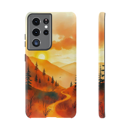 Samsung Galaxy S21 Ultra / Glossy Phone Case - Golden Sunset Design Phone Case