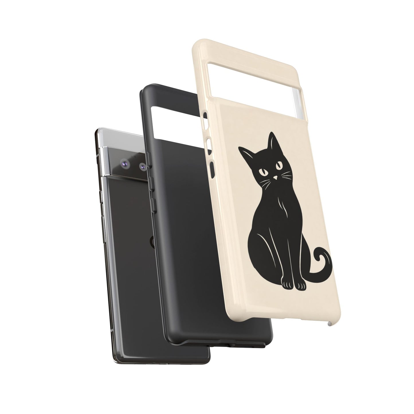 Minimalist Cream & Black Cat Phone Case