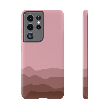 Pink Abstract Waves Protective Phone Case - Pink Phone Case - Samsung Galaxy S21 Ultra / Glossy