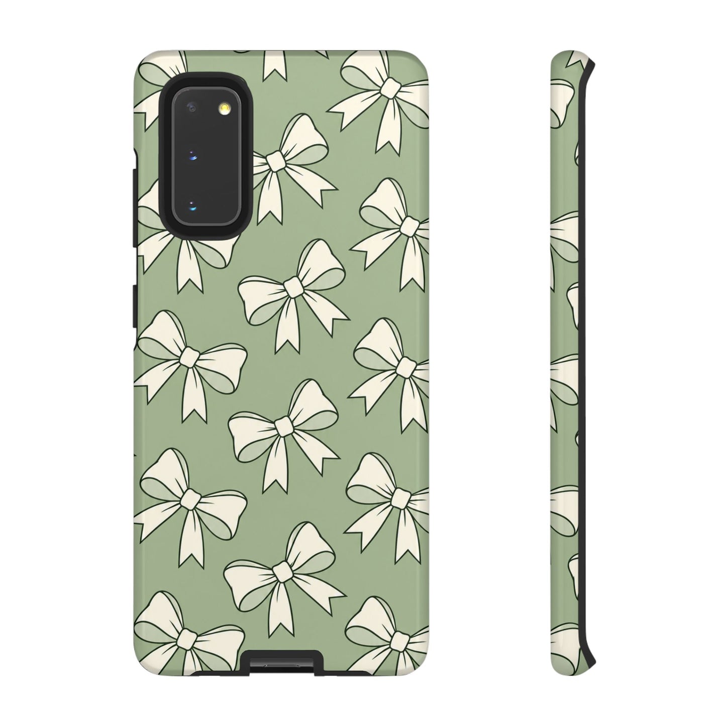 Chic Sage Green Bow Pattern Phone Case