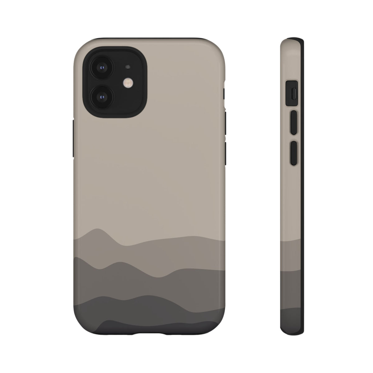 Beige Abstract Waves Protective Phone Case - Beige Phone Case - iPhone 12 Mini / Glossy