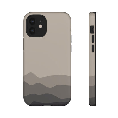 Beige Abstract Waves Protective Phone Case - Beige Phone Case - iPhone 12 Mini / Glossy