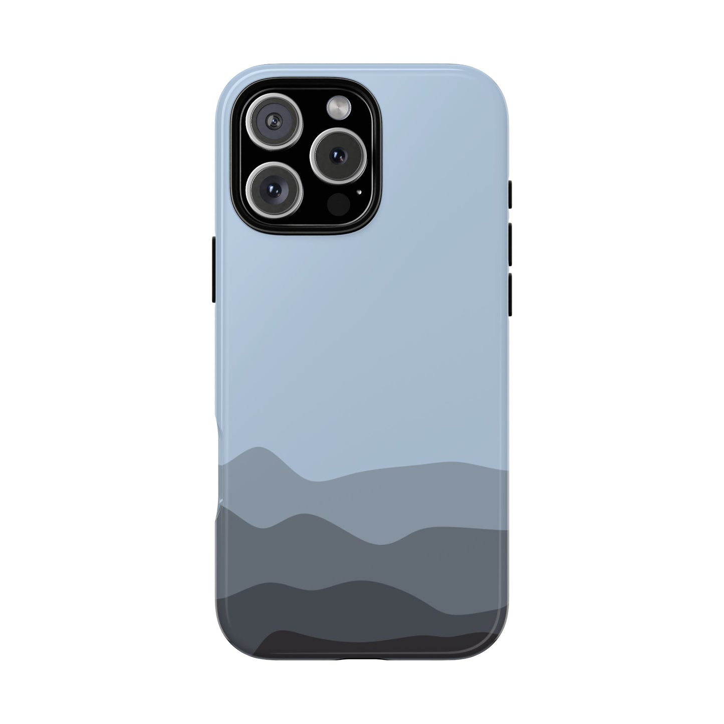 Blue Abstract Waves Protective Phone Case - Blue Phone Case - iPhone 16 Pro Max / Glossy