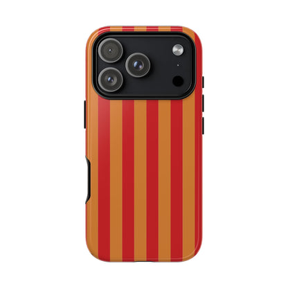 iPhone 17 Pro / Glossy Phone Case - ’Orange & Red Stripe Pattern’ Phone Case