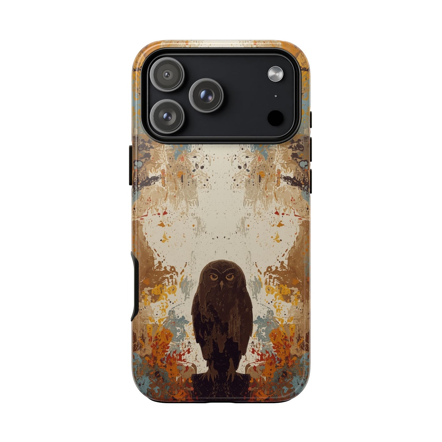 iPhone 17 Pro Max / Glossy Phone Case - Abstract Owl Design Phone Case