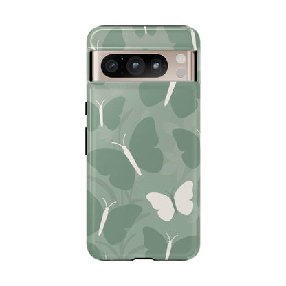Google Pixel 8 Pro / Glossy Phone Case - Minimalist Mint Green Butterfly Pattern Phone Case