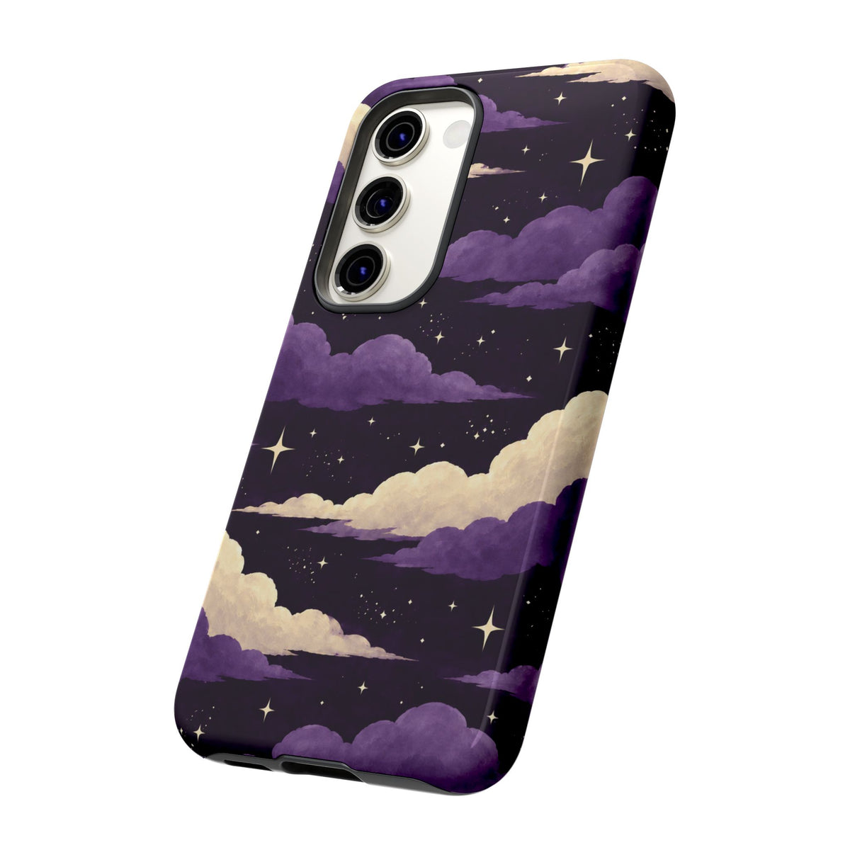 Illustrated Purple Clouds & Stars Phone Case