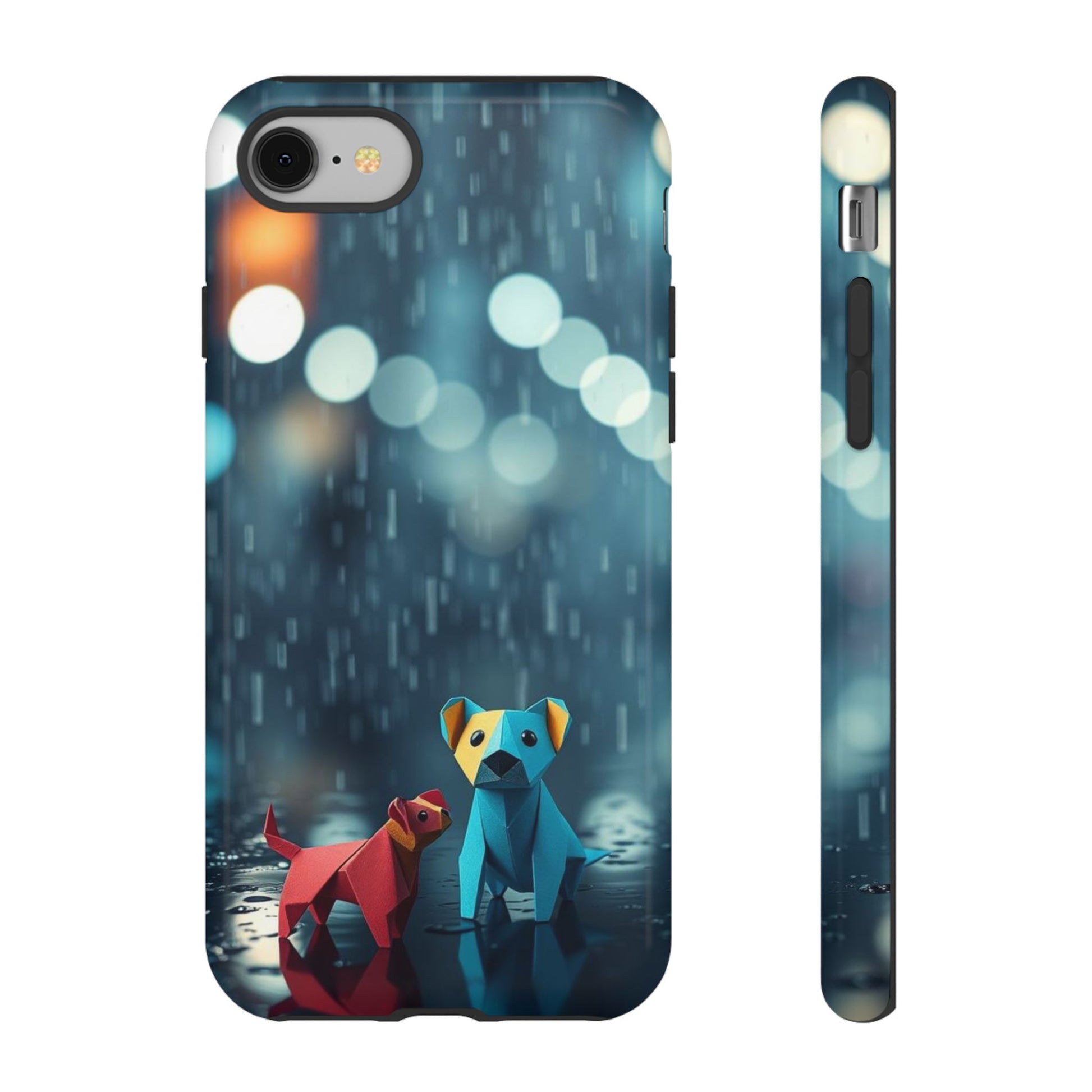 Cute Origami ’Wee Pals’ Design Phone Case - Blue Phone Case - iPhone 8 / Glossy